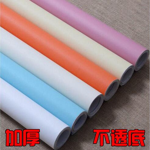 墻紙PVC自粘糖果色墻紙不透底波音墻紙加厚純色墻紙