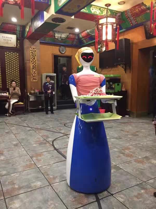 穿山甲机器人智能商业服务女神4s送餐点餐送菜端菜传菜餐饮迎宾机器人高档火锅店西餐厅茶餐厅酒吧咖啡馆咖啡厅图片