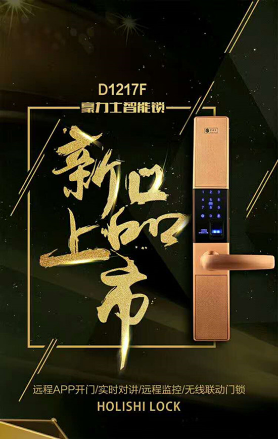 智能锁哪家好 豪力士智能锁厂家门神系列滑盖锁D1217F