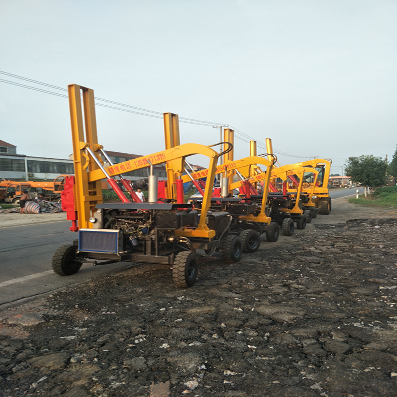 护栏打桩机价格公路护栏钻孔机现货 护栏打桩机公路护栏钻孔机