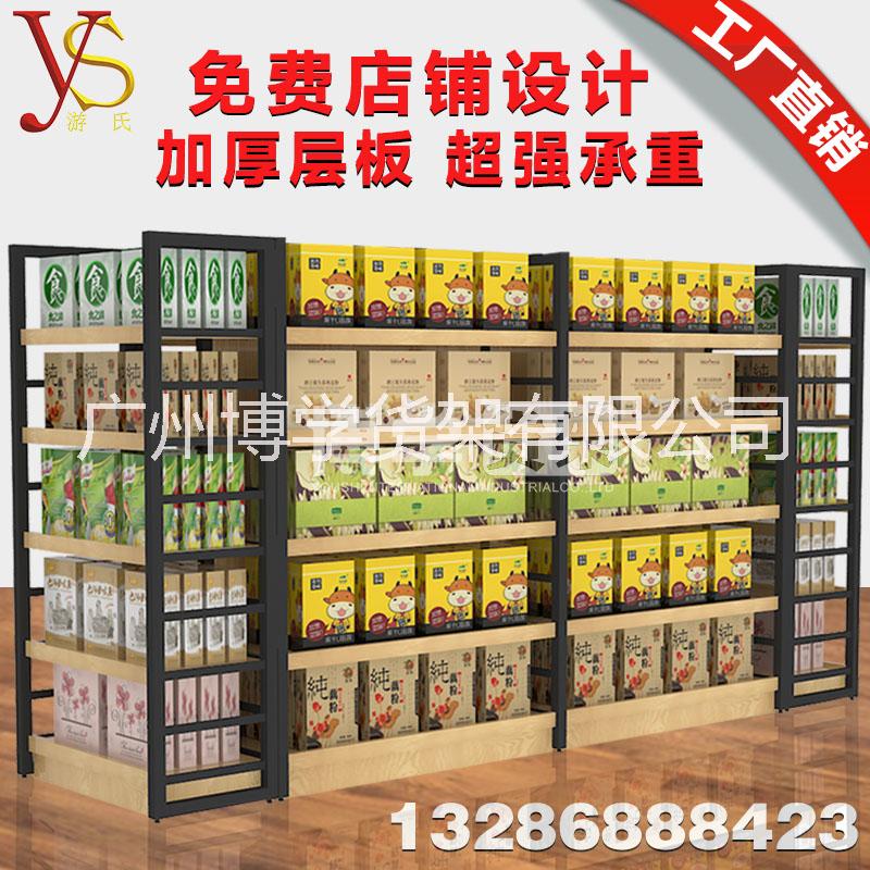 便利店貨架 超市貨架展示架鋼木質圖片