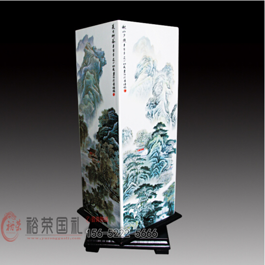 张松茂大师 瓷器《福满四季山水四方尊》 张松茂 《福满四季山水四方尊》