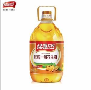 供应绿源压榨一级花生油5L纯花生食用油图片