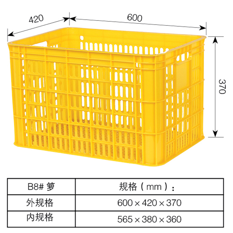 厂家直销塑料周转箩漏水网格塑胶框快递服装农业运输专用新料图片