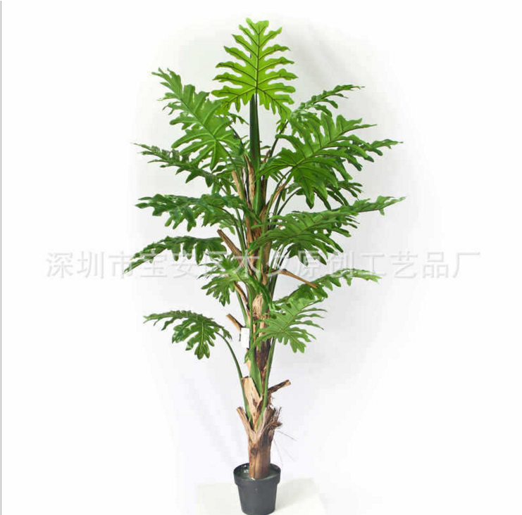 仿真绿芋植物厂家批发仿真盆栽 竹芋盆景 仿真绿芋植物 仿真喜林芋绿植盆景