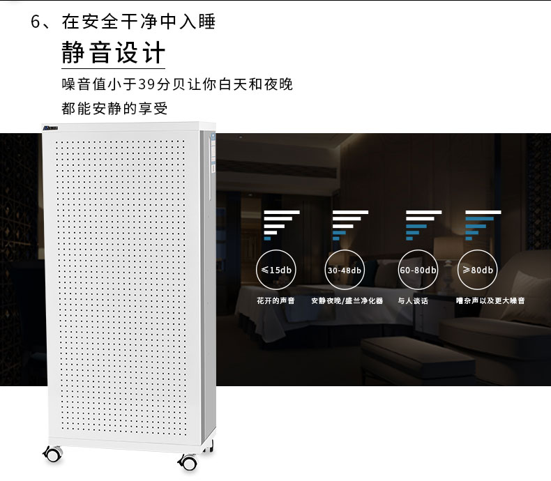 盛兰静音ffu空气净化器家用办公室除甲醛除雾霾除pm2.5