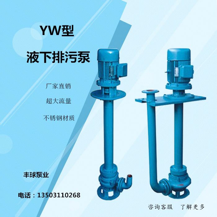 液下排污泵液下排污泵65YW37-13-3单双管潜水泵泥浆泵杂质泵