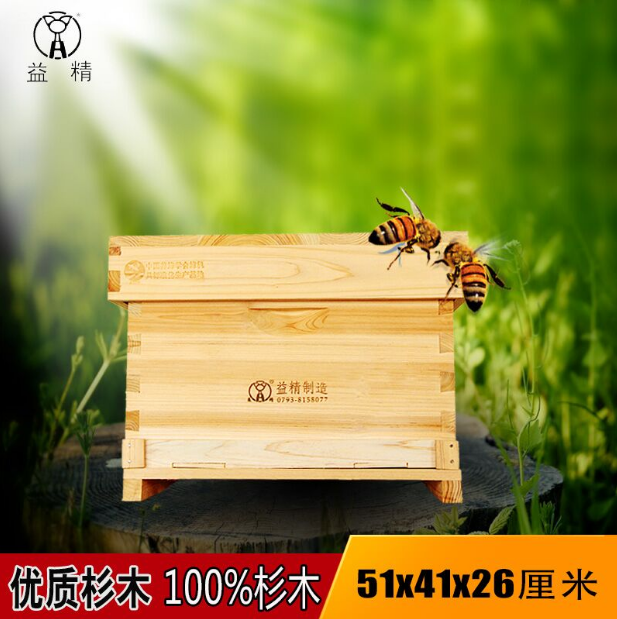 益精牌杉木无缝单层箱体中蜂箱51×41蜂具养蜂工具十框蜂箱中标十框标准巢箱无缝单层巢箱图片