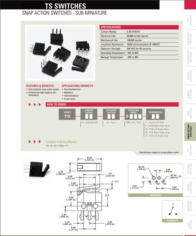 TS小型微動(dòng)開關(guān)圖片