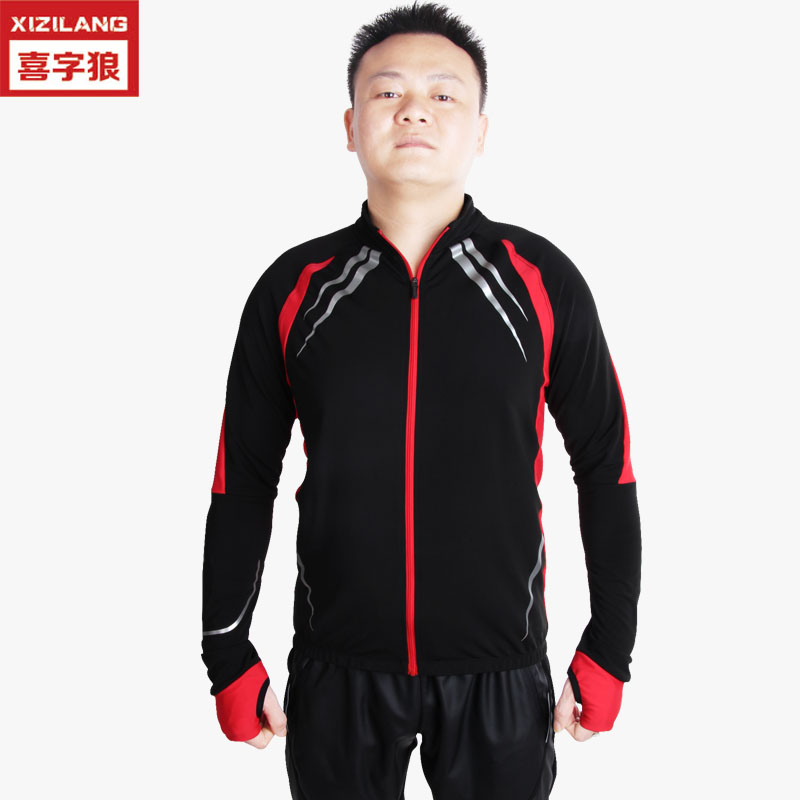 冬季骑行服抓绒挡风防寒自行车服套装加厚保暖骑行服长袖厂家直销图片