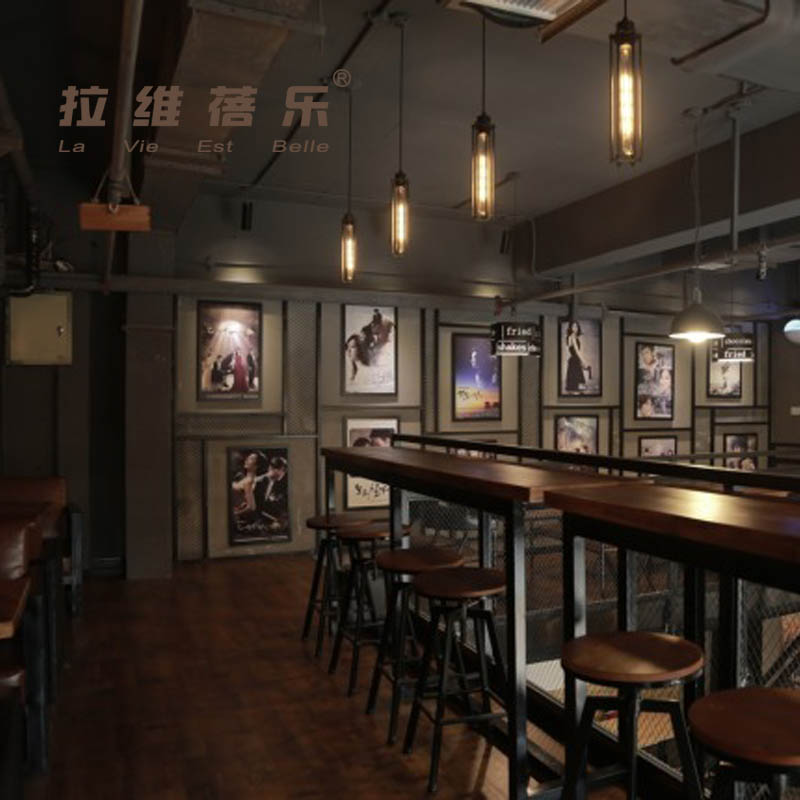 料理店實(shí)木高腳吧椅圖片