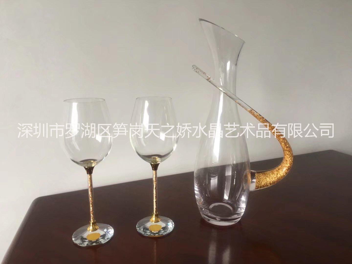 金箔红酒杯三件套图片