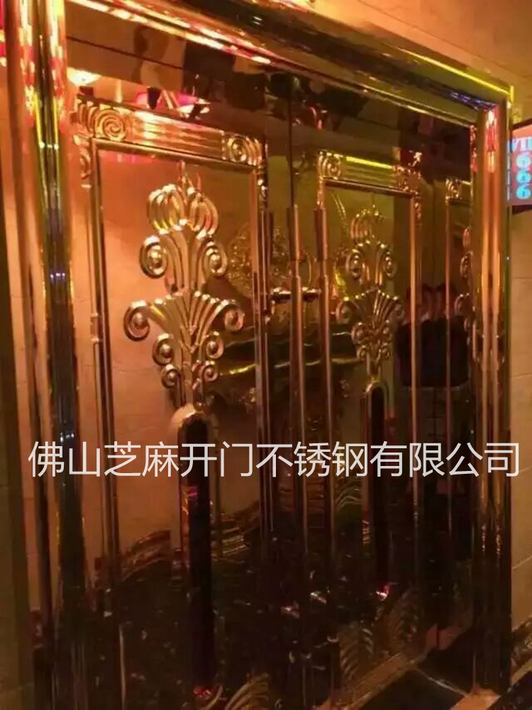 芝麻开门 酒吧无指纹不锈钢门，KTV房间门，酒店包房豪华门，夜店隔音门，不锈钢KTV门图片