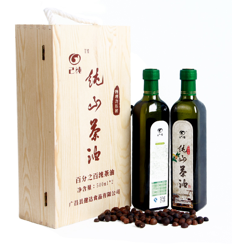 已纯山茶油500ml*2木礼盒已纯山茶油木礼盒图片