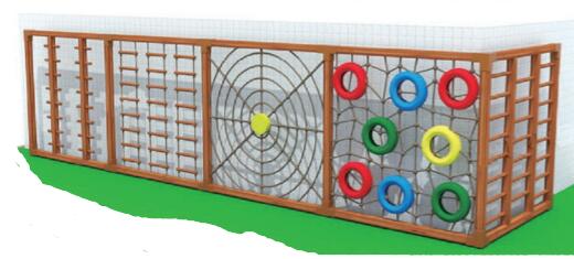 幼儿园攀岩墙荡桥攀爬墙平衡木儿童户外大型组合玩具木质攀爬架图片