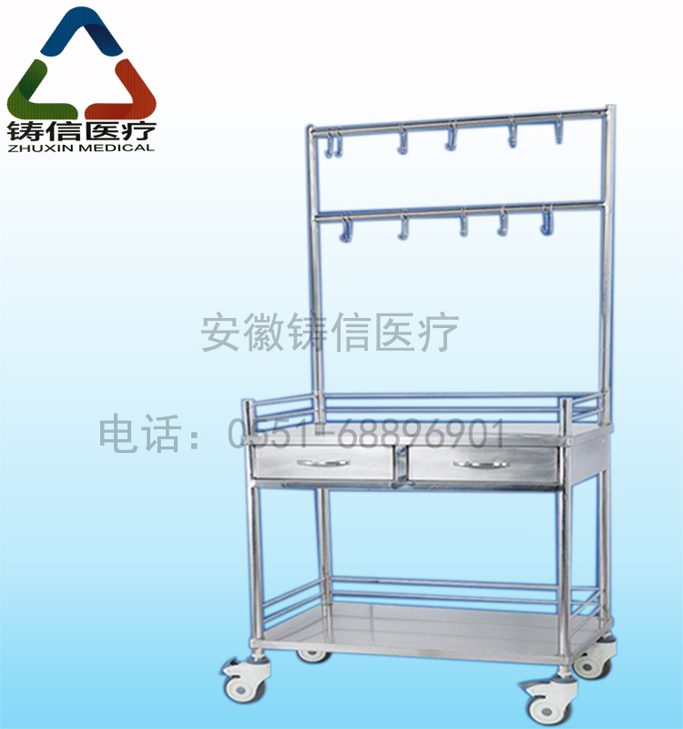 2018全不锈钢输液医车-灵活推车-医院直用-合肥厂家生产直销图片