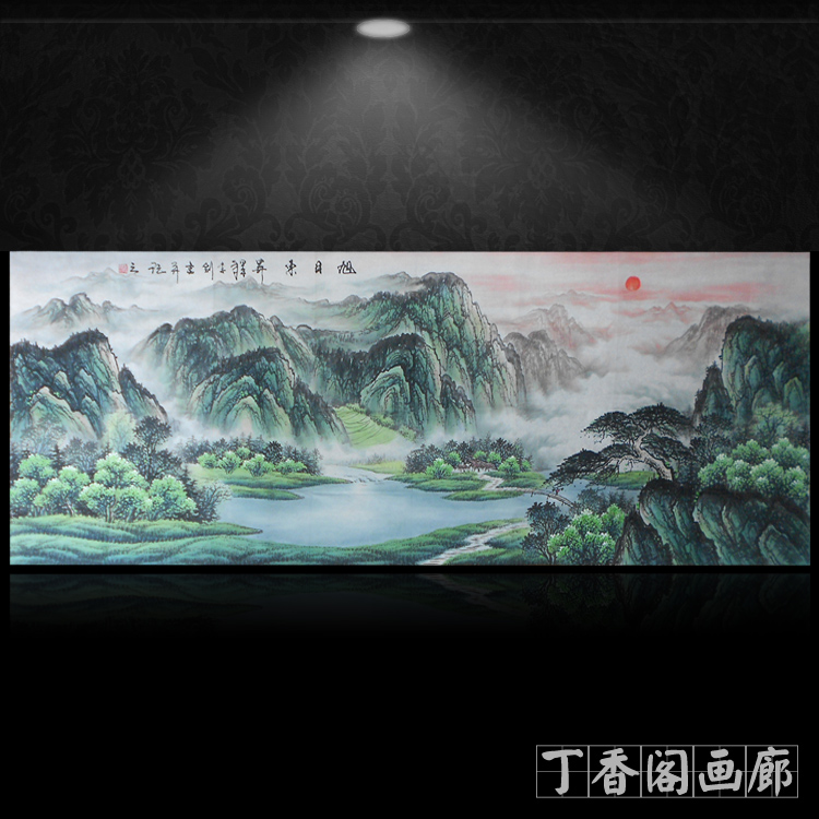 國畫無瀑布山水畫靜水寫意聚寶盆畫圖片/國畫無瀑布山水畫靜水寫意聚寶盆畫樣板圖 (3)