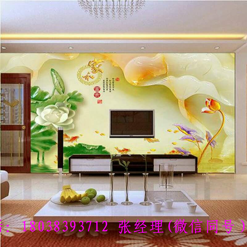 3D壁画  彩雕背景墙厂家 微晶石地砖 沙发背景墙壁画图片