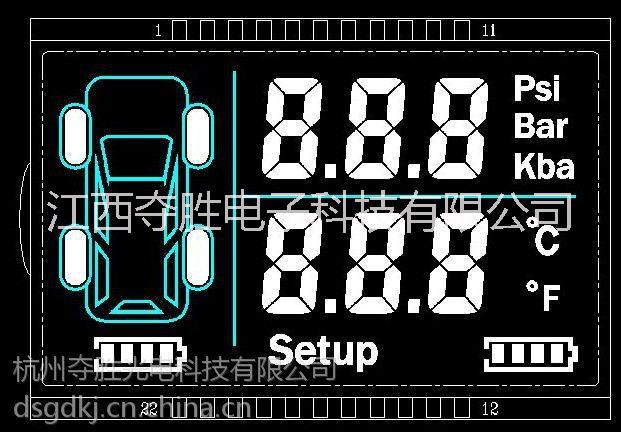 定制LCD段码液晶显示屏   胎压计定制LCD段码液晶显示屏