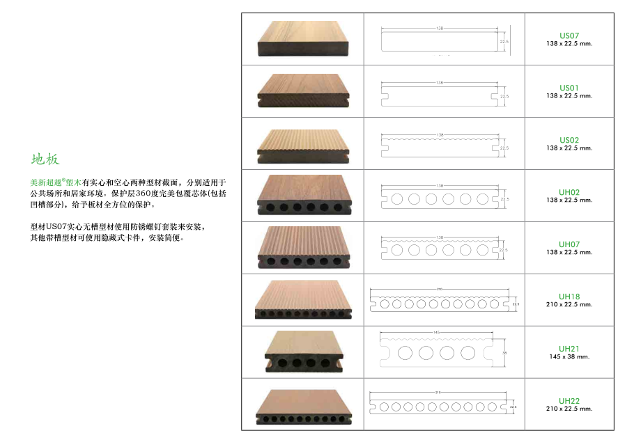 【厂家直销】第二代共挤实心塑木地板