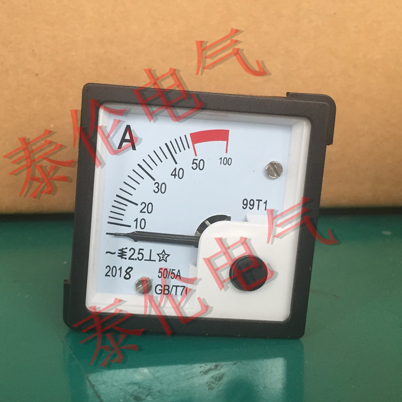 99T1過載電流表 SQ48-A交流電流表指針式 45mm尺寸電流表廠家50/5A  2.5級