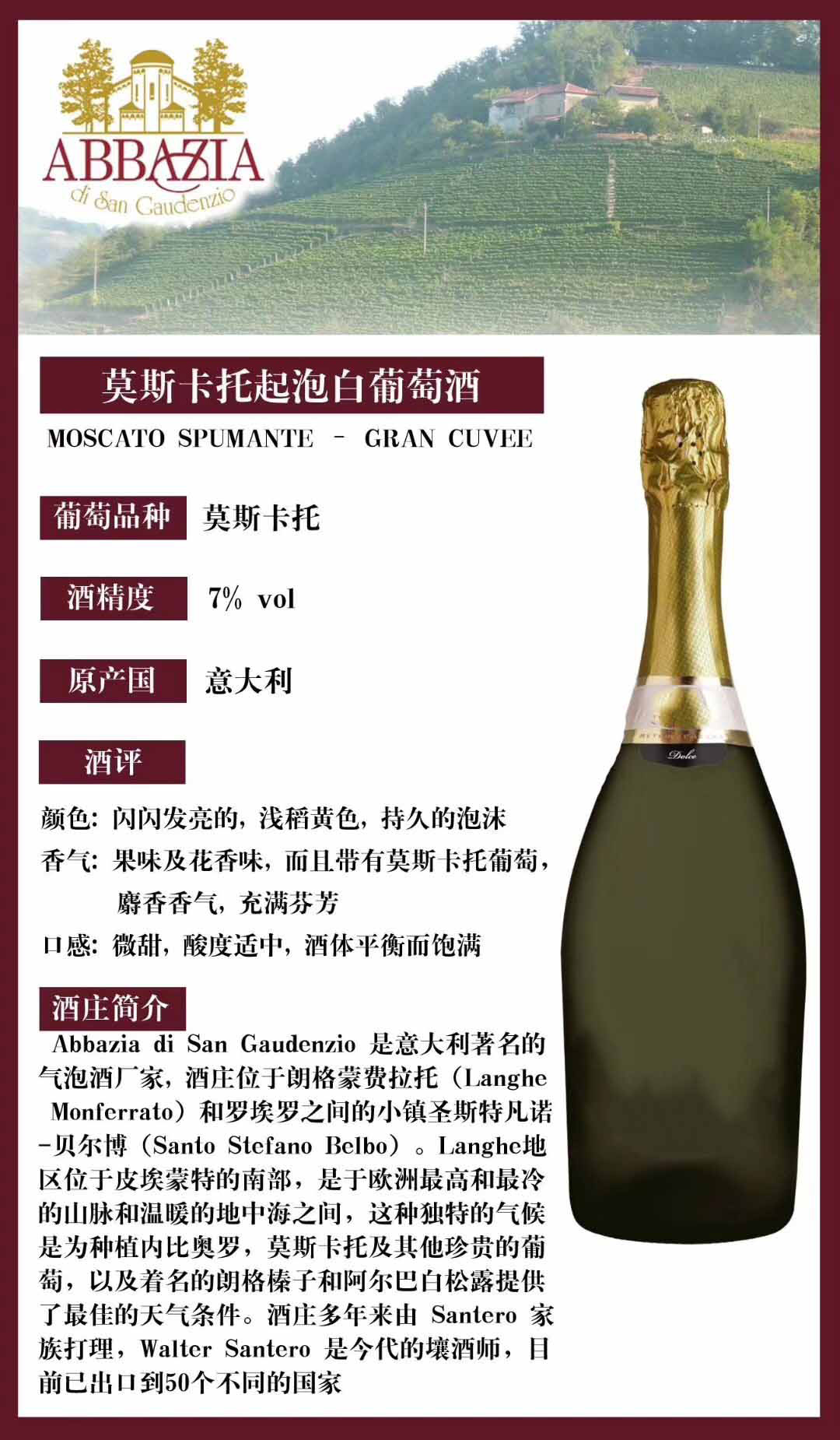 皮埃蒙特起泡酒进口批发图片