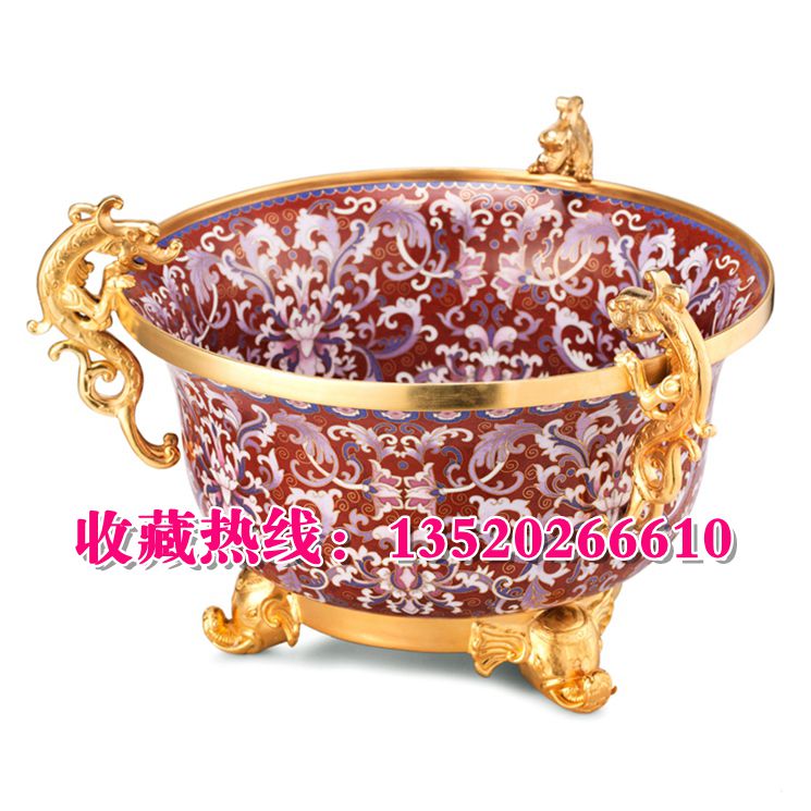 景泰藍(lán) 螭虎象足聚寶盆 霍鐵輝圖片