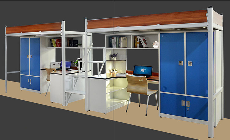宿舍床 单人床 铁床 高架床东莞大学生公寓床上床下桌单人床员工宿舍铁床带书桌书柜组合床高架床 宿舍床  宿舍床 单人床 铁床 高架床