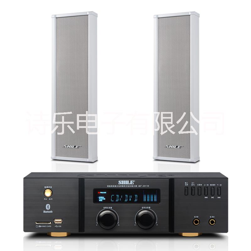 狮乐新品户外防水组合套装 定阻防水音柱BX207*2+AV2011B蓝牙功放背景音乐系统图片