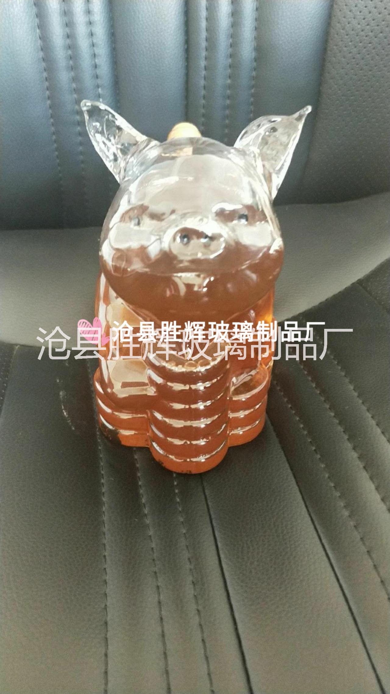 12生肖玻璃造型猪酒瓶动物艺术酒图片