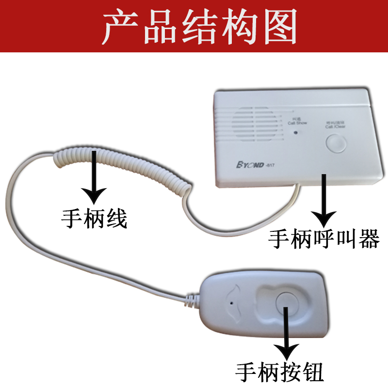 医院病房床头手柄线对讲呼叫器医院病房床头手柄线对讲呼叫器输液大厅有线对讲患者一键呼叫护士专用