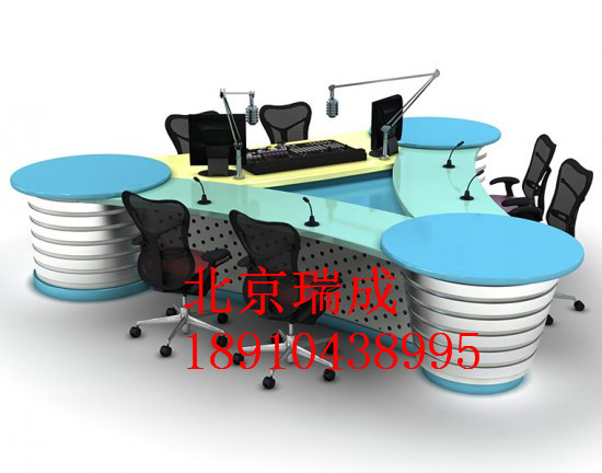 定制播音臺(tái) 非編輯臺(tái) 訪談桌圖片