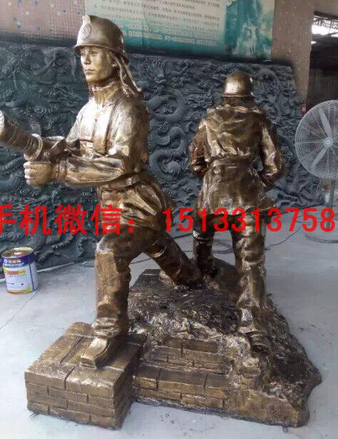 消防員銅雕塑圖片/消防員銅雕塑樣板圖 (4)