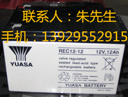 YUASA蓄电池 REC12-12 12V12A免维护电池 电动车电瓶12v12a