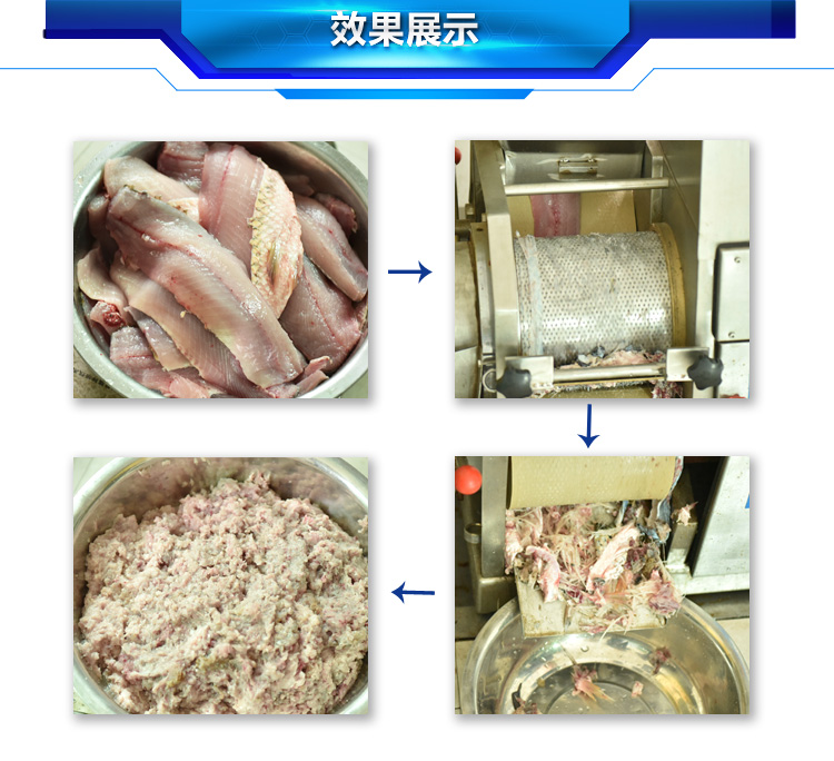 鱼肉采肉机鱼糜采集机自动剃鱼肉机去鱼刺鱼皮机鱼刺分离机图片