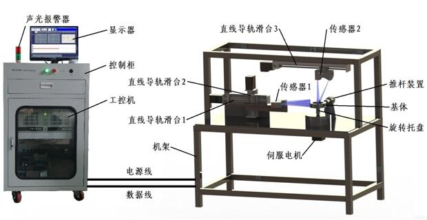 对砂轮基体进行测量的激光测厚仪