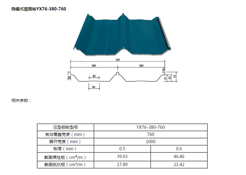 角驰760型彩钢板图片