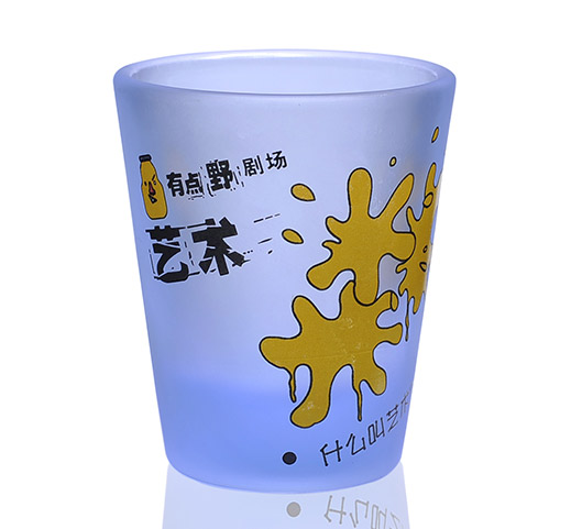 磨砂小酒杯喷砂白酒杯蒙砂烤花小酒杯图片