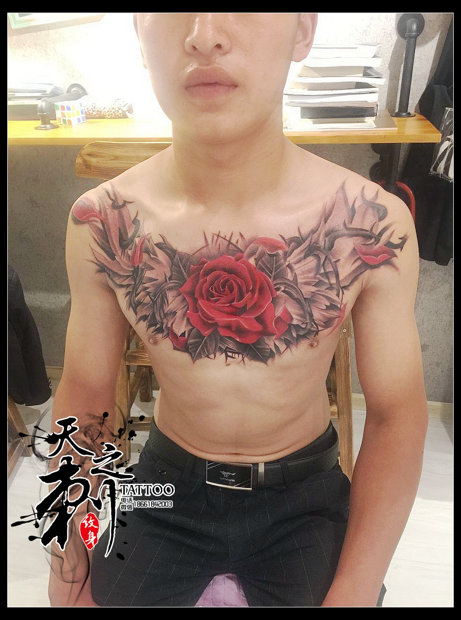 花胸紋身圖案 青島李村紋身圖片