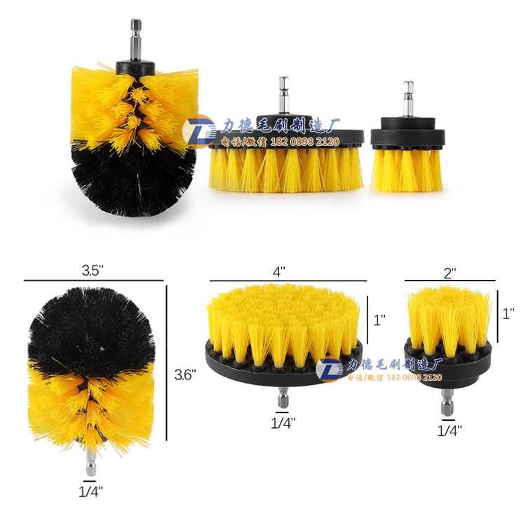 手电钻刷源头厂家 电钻刷头 Drill Brush 手电钻清洁刷 球头刷 圆盘刷 尼龙刷盘 Scrubber Brush图片