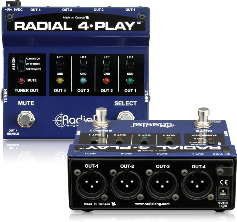 Radial 4-Play™ 多输出DI直插盒脚踏开关批发零售 隔离变压器 消除接地回路的噪声DI直插盒 吉他DI盒图片