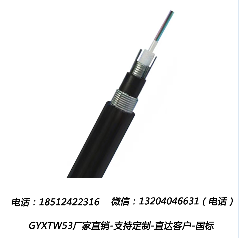 厂家直销GYXTW53 4-12芯中心管式双铠装直埋光缆 中心管式双铠双护套防鼠光缆 重铠装直埋光缆厂家直销图片