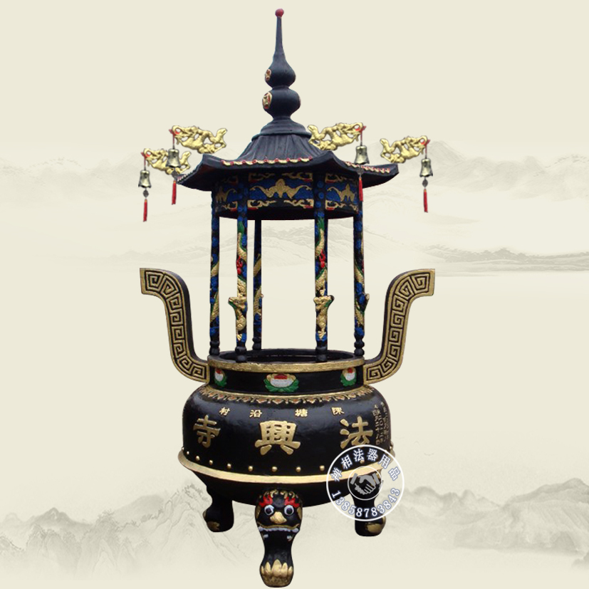 寺廟鑄鐵圓形香爐，道觀鑄鐵圓形香定制，哪里定制鑄鐵圓形香爐