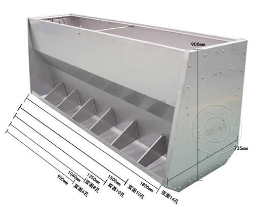 猪用料槽不锈钢料槽自动采食槽双面猪食槽省料猪槽
