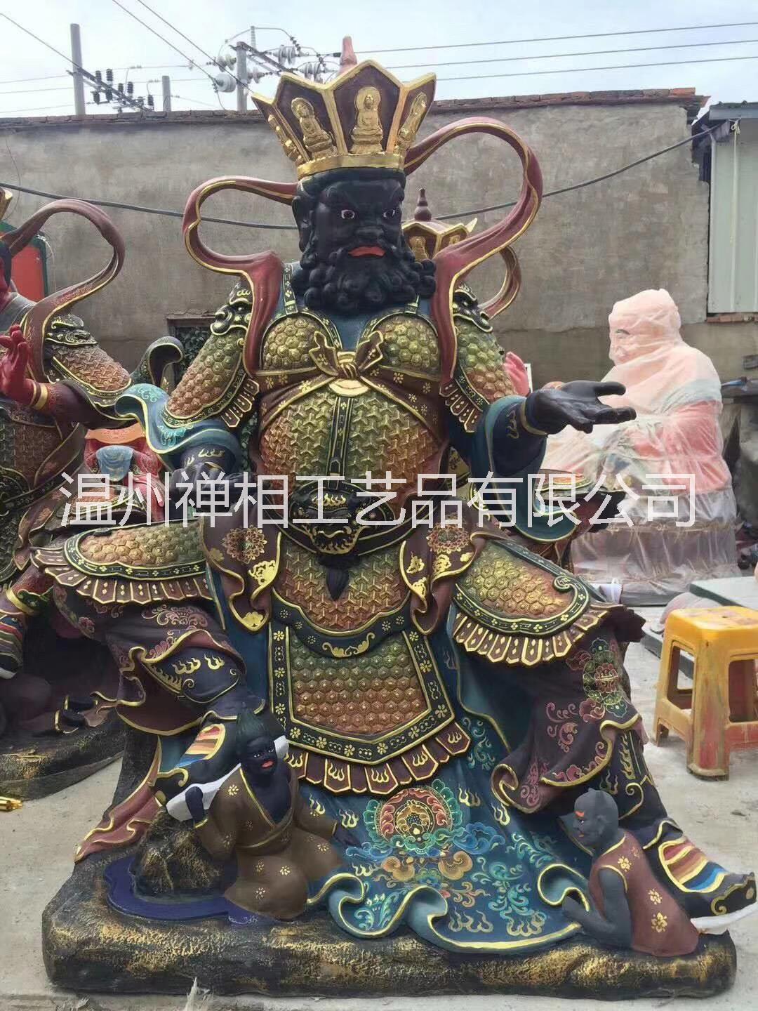 定做寺院玻璃钢彩绘四大天王佛像价格