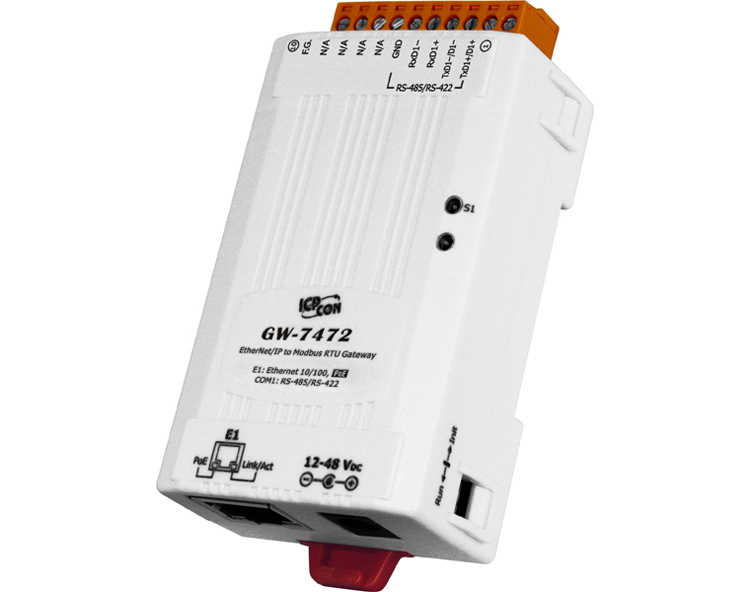 供应泓格GW-7472：EtherNet/IP adapter to Modbus RTU master 网关