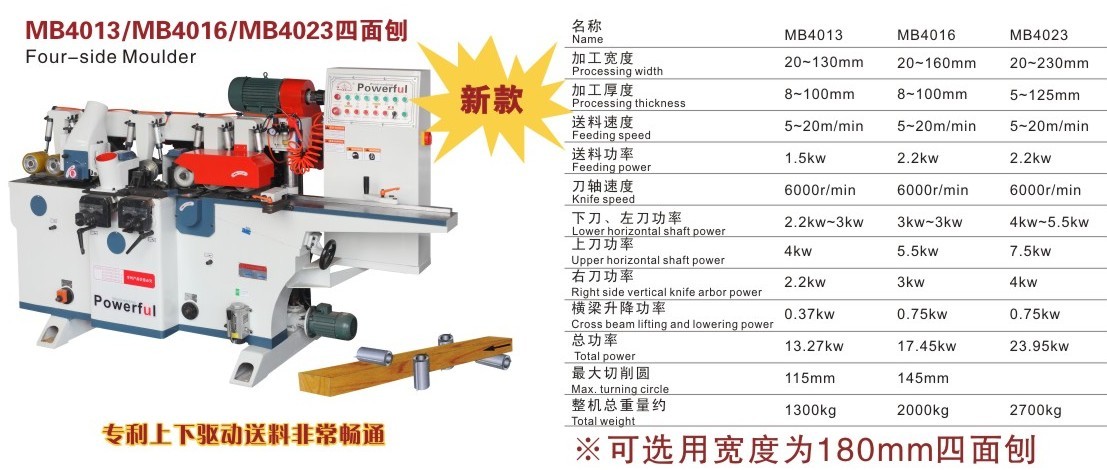 木工机械四面刨MB4015LK