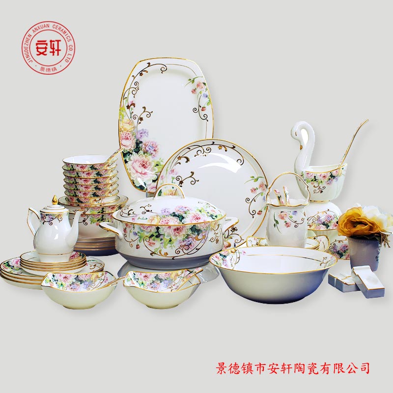 景德鎮(zhèn)紀(jì)念禮品餐具，陶瓷餐具套裝廠家