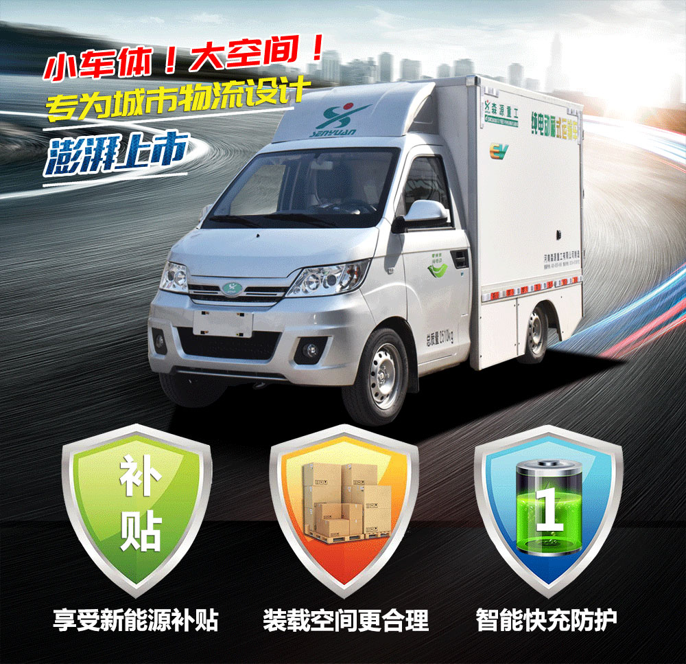 河南森源3噸純電動(dòng)貨車，物流車圖片