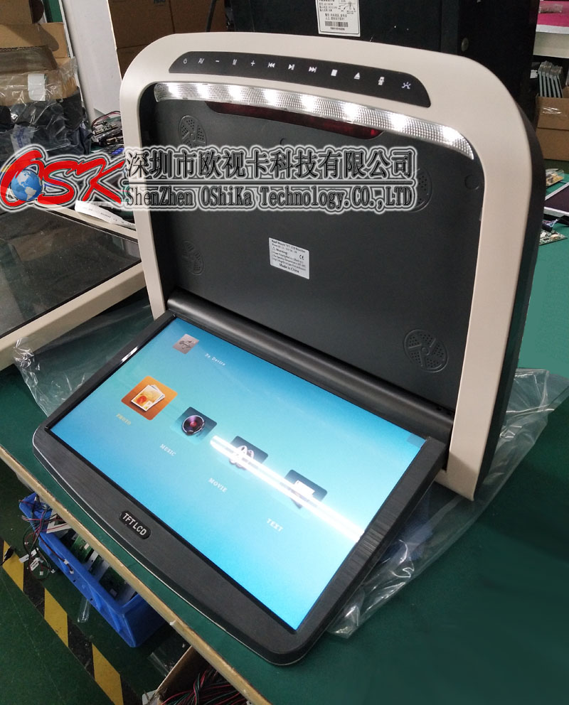 厂家汉兰达宝马吸顶显示器AV 插卡U盘播放器电视屏15.6/18.5/12寸